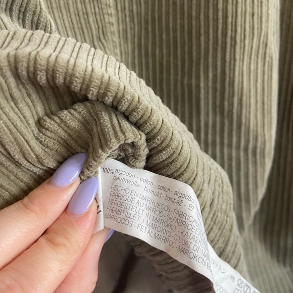 ZARA Ribbed Corduroy Button Down Jacket Green Size Small - Picture 7 of 13